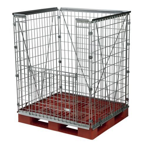 Folding and stackable mesh pallet retention units