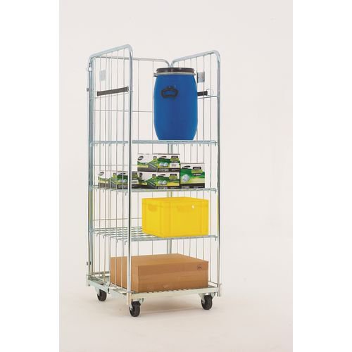 Security demountable roll containers - removable wire shelf