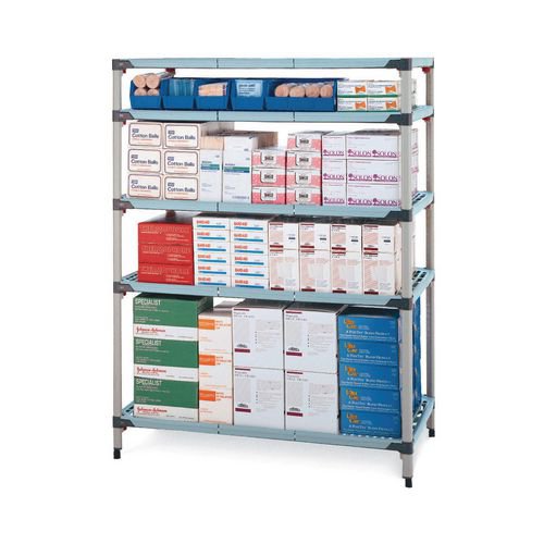 Metromax Q™ polymer shelving - 5 shelf unit - Starter bays.