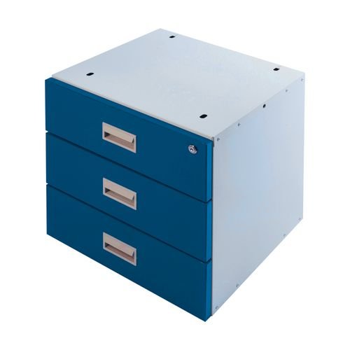 Drawer Unit Triple Blue Drawers 420X420X430mm