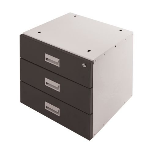 Drawer Unit Triple Dk Grey Drawers 420X420X430mm