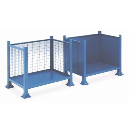 Steel box pallets with open front - Solid sides