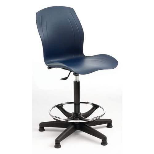 Polypropylene table chairs, height adjustment 550-800mm with footring - colour blue