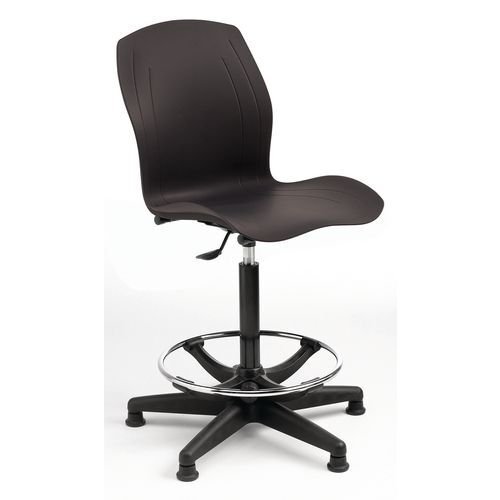 Polypropylene table chairs, height adjustment 550-800mm with footring - colour black