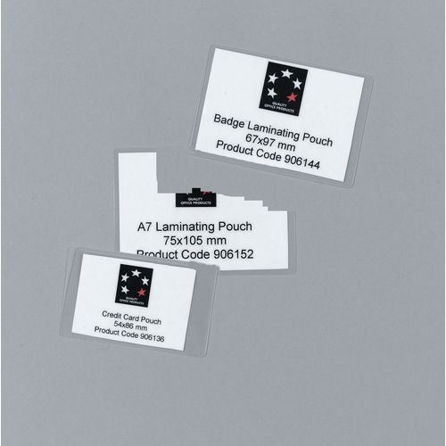 Laminating pouches - Credit card 54x86mm - pack 100