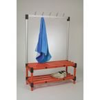 Single Bench with Hooks - Red 6 Hooks - Length 1000 mm