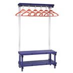 Cloakroom Unit with Hangers - Blue 5 Hangers - Length 1000 mm