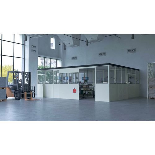 Industrial partitioning - Panels & doors - wall panel - part glazed