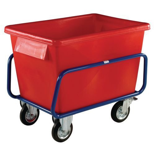 Slingsby heavy duty plastic container trucks with steel frames, red