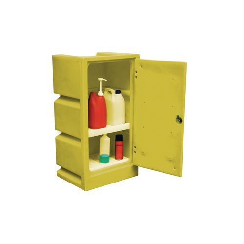 Small plastic COSHH hazardous storage cabinets