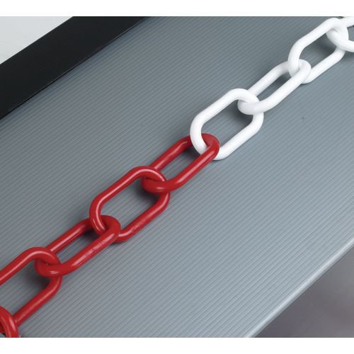 Plastic chain barrier system - Chain - Red/white