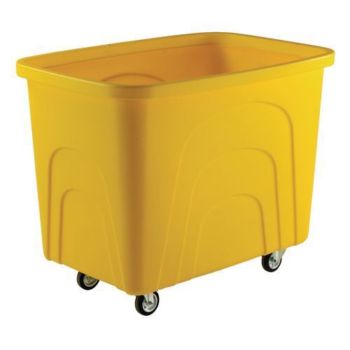Slingsby robust rim tapered plastic container trucks, yellow castors corner pattern