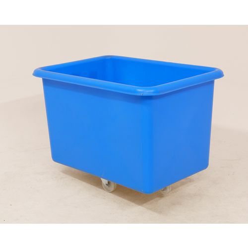 300L nestable plastic container trucks - plywood base, light blue