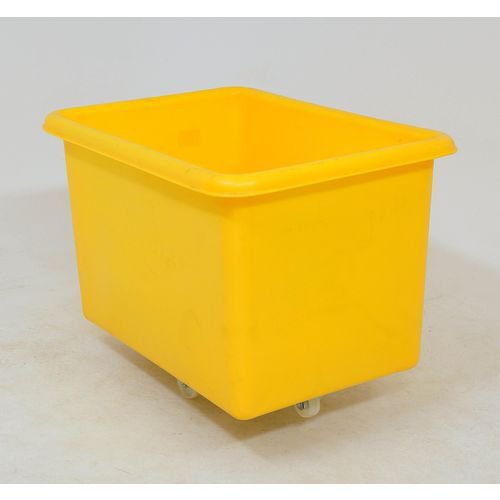300L nestable plastic container trucks with plywood base, yellow