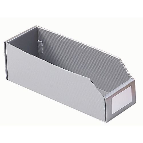 Twin walled polypropylene small parts bins - silver grey