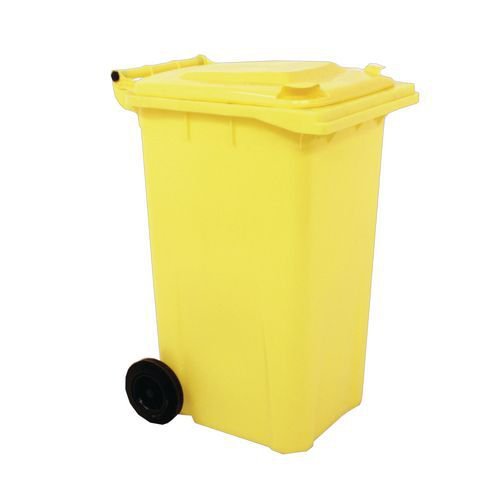 Wheelie Bin UV Stabilised Polythene with Rear Wheels 240 Litre Yellow *non-returnable*