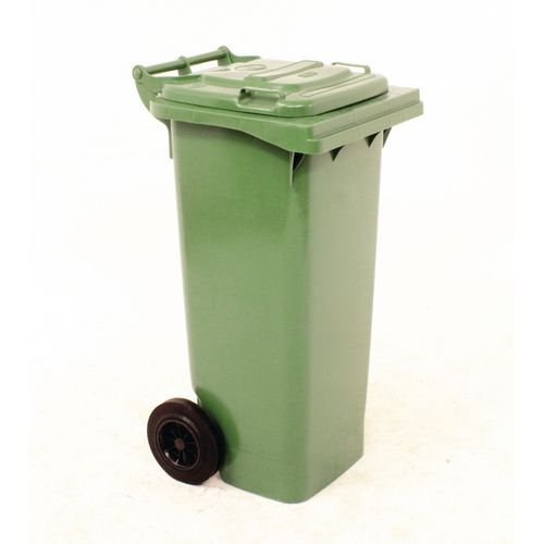 Wheelie Bin UV Stabilised Polyethylene with Rear Wheels 80 Litre Capacity Green *non-returnable*