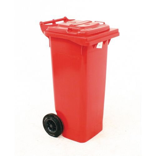 Wheelie Bin UV Stabilised Polyethylene with Rear Wheels 80 Litre Capacity Red *non-returnable*