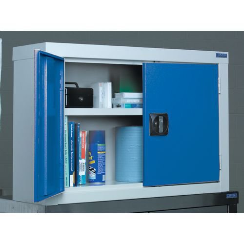 Steel workplace cupboards with coloured doors 850mm high - Choice of five colours