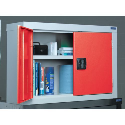 Steel workplace cupboards with coloured doors 850mm high - Choice of five colours