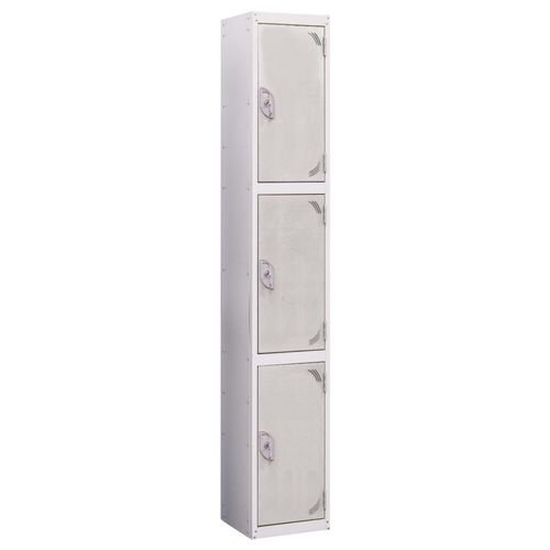 Wet Area Locker 3 Compartment W300 X D450 Light Grey Door
