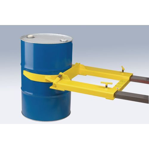 Forklift mounted automatic drum clamps