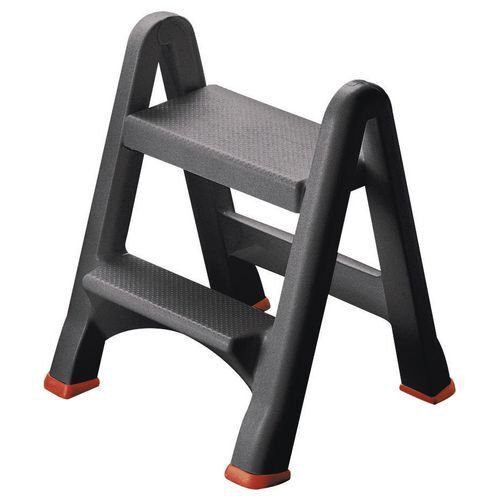 Slingsby Folding Plastic Step Stool 150Kg Capacity W495 x D172 x H640mm Black - 333650  47571SL