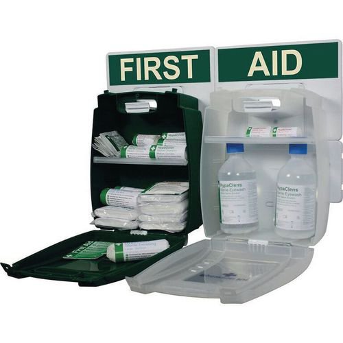 Eyewash and first aid kit point station