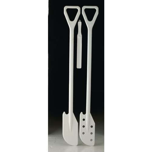Food grade one piece paddle - white - with holes