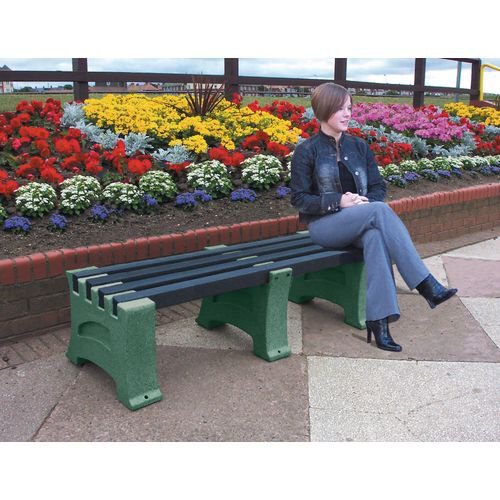 Recycled plastic furniture - Backless bench - emerald