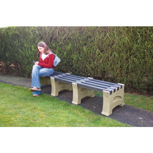 Recycled plastic furniture - Backless bench - sandstone