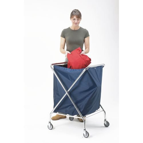 Folding laundry trolleys with PVC bags with PVC drop on bag