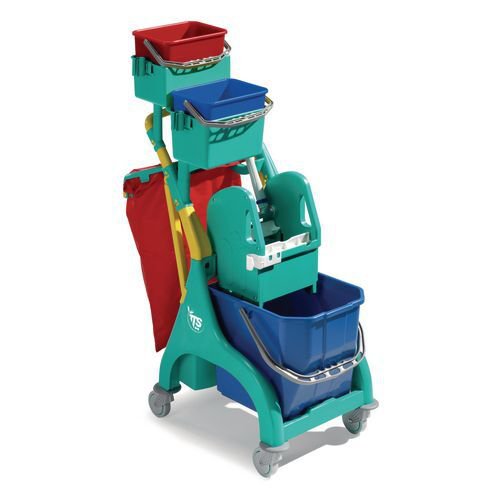 Compact cleaning trolley