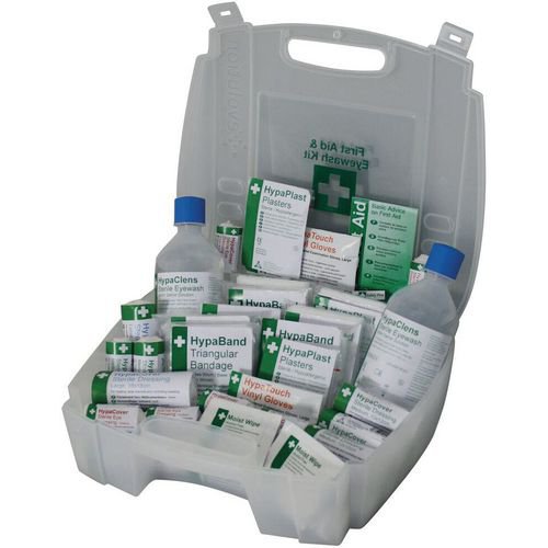 HSE compliant first aid and eye wash kit 1-10 persons