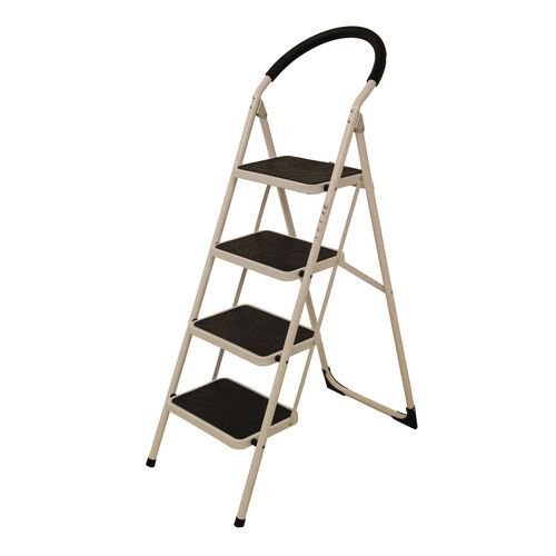 47592SL | Capacity kg: 100. Colour: Grey. Colour: White. Finish: Painted. Height to Top Step mm: 950. Material: Steel. No. of Treads: 4. Type: Folding. Weight kg: 12.