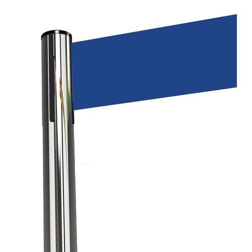 Tensabarrier® Advance retractable belt barrier system - wide 150mm web post - Chrome post