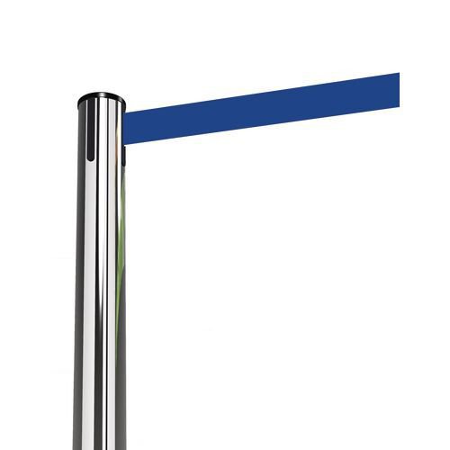 Tensabarrier® Advance retractable belt barrier system - standard 50mm web post - Chrome post