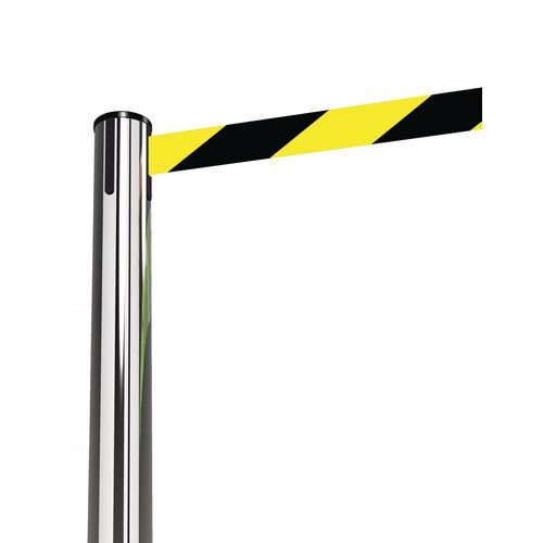 Tensabarrier® Advance retractable belt barrier system - standard 50mm web post - Chrome post