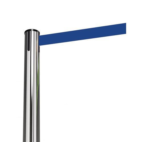 Tensabarrier® Advance retractable belt barrier system - standard 50mm web post - Stainless steel post