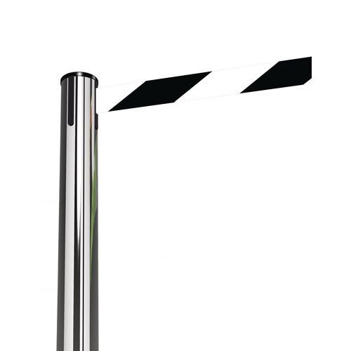 Tensabarrier® Advance retractable belt barrier system - standard 50mm web post - Stainless steel post