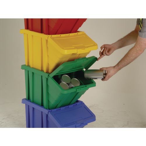 SBY17192 | Colour code your waste disposal system and you'll have more chance of recycling and disposing of rubbish effectively and appropriately. With these coloured bins you can easily segregate waste and your employees will be able to easily distinguish between bins. Multiple bins will stack or nest together when not in use, while the supplied lids will help to keep your rubbish from blowing away or creating an unpleasant odour. Optional castor wheels are available separately for ease of movement.