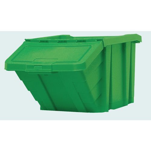 VFM Green Heavy Duty Storage Bin With Lid (Dimensions: 400 x 635 x 345mm) 359520 HC Slingsby PLC