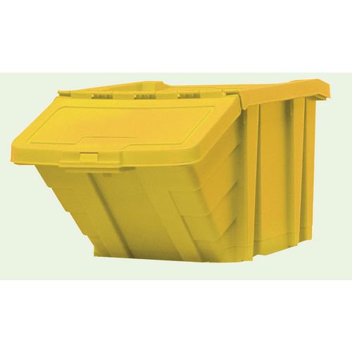 VFM Yellow Heavy Duty Storage Bin With Lid (Dimensions: W400 x D635 x H345mm) 359521 Parts Containers SBY17194