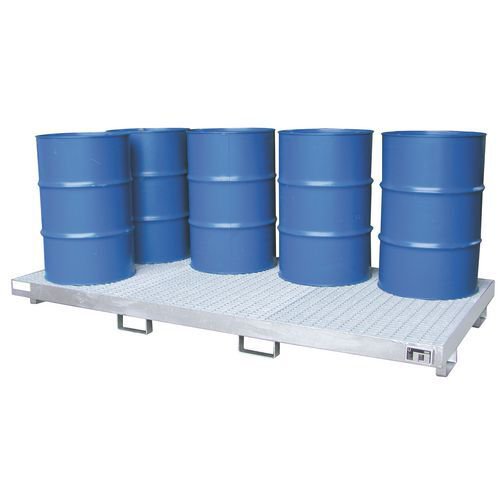 Large surface area sump pallets - 8 to 12 drums  - Galvanised