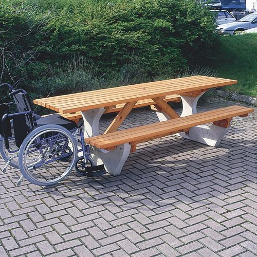 Concrete picnic bench - disabled access