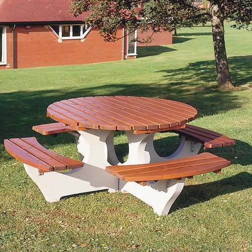 Concrete picnic bench - round