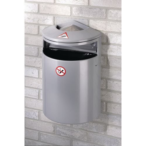 Combined litter bin and wall ashtray