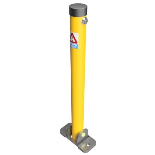 Hinged Lockable Post Key, Galv + Coated Yellow