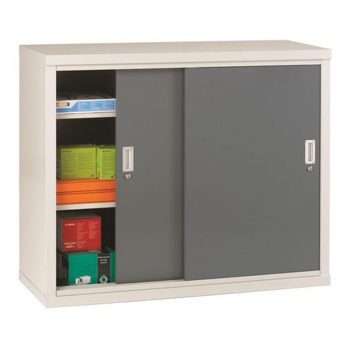 Sliding door cupboards - Solid door 1016mm high, 1220mm wide - Red