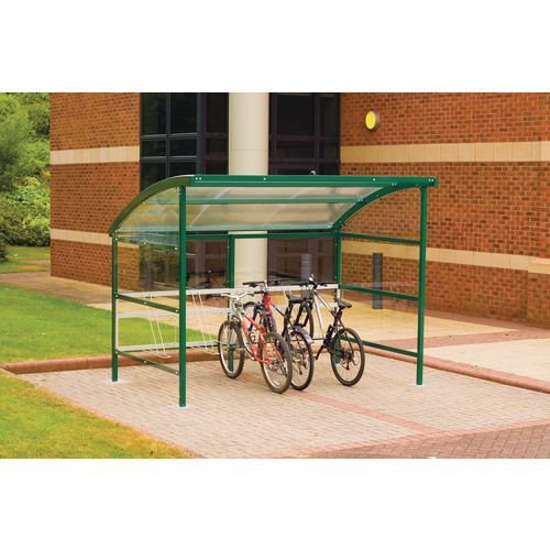 Premier cycle shelter and cycle rack - standard shelter - plastic roof and sides